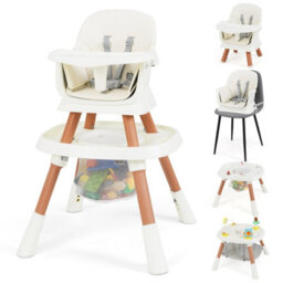 Gainoom 16-In-1 White Convertible Baby High Chair Multifunctional Kids Chair