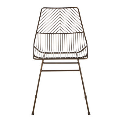 Orsina Interioirs By Premier Comfortable Small Bronze Metal Wire Chair, Metal Chair For Kitchen, Outdoor Tapered Metal Chair For Patio - image 1