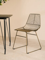 Orsina Interioirs By Premier Comfortable Small Bronze Metal Wire Chair, Metal Chair For Kitchen, Outdoor Tapered Metal Chair For Patio - thumbnail 8