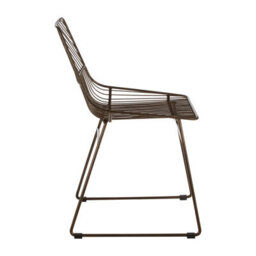 Orsina Interioirs By Premier Comfortable Small Bronze Metal Wire Chair, Metal Chair For Kitchen, Outdoor Tapered Metal Chair For Patio - thumbnail 3