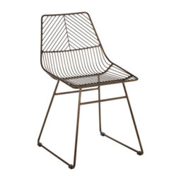 Orsina Interioirs By Premier Comfortable Small Bronze Metal Wire Chair, Metal Chair For Kitchen, Outdoor Tapered Metal Chair For Patio - thumbnail 2