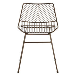 Orsina Interioirs By Premier Comfortable Small Bronze Metal Wire Chair, Metal Chair For Kitchen, Outdoor Tapered Metal Chair For Patio - thumbnail 4