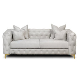 Luxury Chesterfield Cream Sofa - 3 And 2 Seater Sofa - Deep Buttoned Upholstery - thumbnail 2