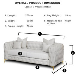 Luxury Chesterfield Cream Sofa - 3 And 2 Seater Sofa - Deep Buttoned Upholstery - thumbnail 4