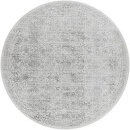 Livabliss Round Roma Vintage Grey Cream Traditional Boho Living Room Rug 200 X 200 Cm Easy Care, Non Shedding