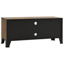 Berkfield Tv Cabinet Rustic Brown 105X36X47 Cm Metal And Mdf - thumbnail 5