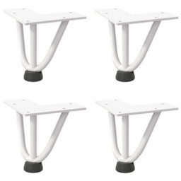 Berkfield Hairpin Legs For Coffee Table 4 Pcs White 10 Cm Solid Steel - thumbnail 2
