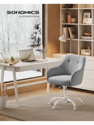 Songmics Office Chair, Swivel Chair, Desk Chair, Makeup Vanity Chair, Adjustable Height, Armrests, 110 Kg Load, Velvet - image 1