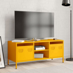 Berkfield Tv Cabinet Mustard Yellow 101.5X39X43.5 Cm Cold-Rolled Steel - thumbnail 3