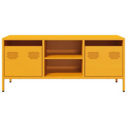 Berkfield Tv Cabinet Mustard Yellow 101.5X39X43.5 Cm Cold-Rolled Steel - thumbnail 4