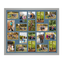 AK Frames 80X70Cm Light Grey Modern Multi Photo Frame With Pompadour Mount - Holds 20 Apertures (18X) 6X4, (2X) 4X4 Photos