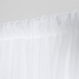 "OHS Linen Look Voile Curtains 2 Panels Net Rod Slot Top Pair 55X87"", White" - thumbnail 4