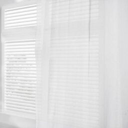 "OHS Linen Look Voile Curtains 2 Panels Net Rod Slot Top Pair 55X87"", White" - thumbnail 3