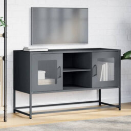 Berkfield Tv Cabinet Anthracite 100.5X39X60.5 Cm Steel - thumbnail 4