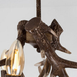 Valuelights Caribou Rustic Caribou Antler 3 Way Brown Ceiling Light - thumbnail 3