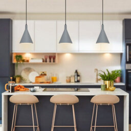Long Life Lamps Company Ceramic Ceiling Pendant Light Grey Gypsum Lamp Shade K413 - thumbnail 7