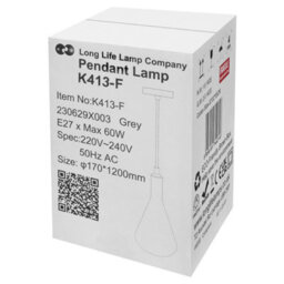 Long Life Lamps Company Ceramic Ceiling Pendant Light Grey Gypsum Lamp Shade K413 - thumbnail 9