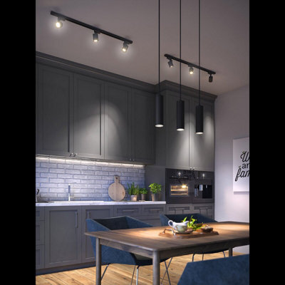 CGC Lighting Cgc Black Triple Slim Cylinder Ceiling Pendant Kitchen Island Light - image 1