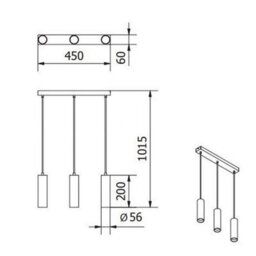 CGC Lighting Cgc Black Triple Slim Cylinder Ceiling Pendant Kitchen Island Light - thumbnail 5