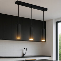 CGC Lighting Cgc Black Triple Slim Cylinder Ceiling Pendant Kitchen Island Light - thumbnail 6