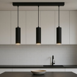 CGC Lighting Cgc Black Triple Slim Cylinder Ceiling Pendant Kitchen Island Light - thumbnail 2