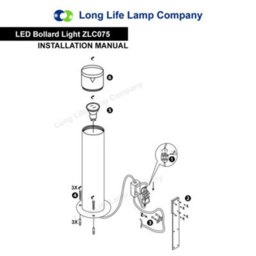 Long Life Lamps Company 4W Cool White Modern Led Bollard Post Light Stainless Steel Zlc075 - thumbnail 7
