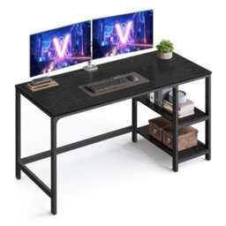 Vasagle Computer Desk, Writing Desk With 2 Shelves On Left Or Right, Work Table For Office Living Room, Steel Frame - thumbnail 2