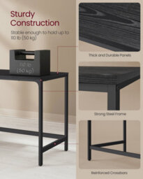 Vasagle Computer Desk, Writing Desk With 2 Shelves On Left Or Right, Work Table For Office Living Room, Steel Frame - thumbnail 5