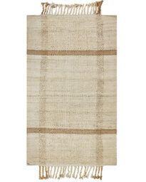 Wyld And Coco Handwoven Natural Jute Area Rug Beige 80 X 150 Cm With Tassels - thumbnail 1