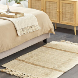 Wyld And Coco Handwoven Natural Jute Area Rug Beige 80 X 150 Cm With Tassels - thumbnail 2