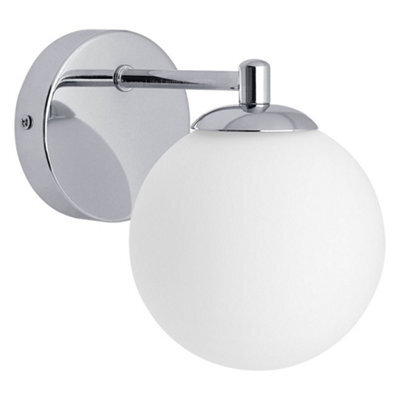 Long Life Lamps Company Modern Indoor Frosted Glass Globe Scone Chrome Wall Light H3097 With Led G9 Warm White - image 1