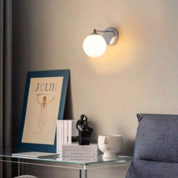 Long Life Lamps Company Modern Indoor Frosted Glass Globe Scone Chrome Wall Light H3097 With Led G9 Warm White - thumbnail 8