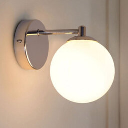 Long Life Lamps Company Modern Indoor Frosted Glass Globe Scone Chrome Wall Light H3097 With Led G9 Warm White - thumbnail 6