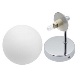 Long Life Lamps Company Modern Indoor Frosted Glass Globe Scone Chrome Wall Light H3097 With Led G9 Warm White - thumbnail 5