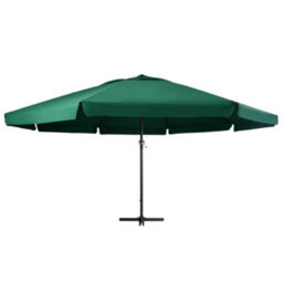 Berkfield Outdoor Parasol With Aluminium Pole 600 Cm Green - thumbnail 2