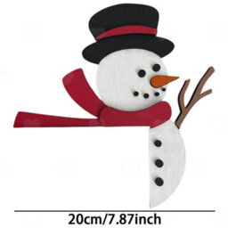 Amorly Christmas Snowman Door Frame Corner Topper, Funny Wooden Sign Decoration, Festive Prop For Doors, Cabinets, Walls Holiday Styling - thumbnail 7