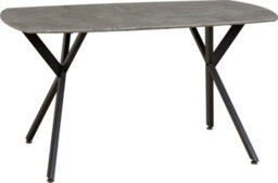 Seconique Athens Rectangular Dining Table - L80 X W140 X H75 Cm - Concrete Effect/black - thumbnail 2