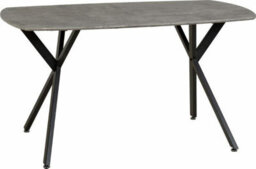 Seconique Athens Rectangular Dining Table - L80 X W140 X H75 Cm - Concrete Effect/black - thumbnail 1
