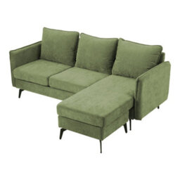 Thehotsale Green 3-Seater Upholstered Corner Sectional Sofa For Living Room - thumbnail 4