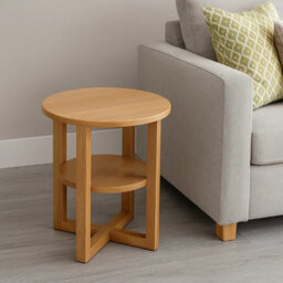 Modcraft Small Side Table With Shelf Round Coffee Table For Living Room Bedroom Or Hallway - thumbnail 4