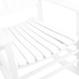 Outdoor Wood Rocking Chair With Backrest For Patio Garden Balcony Poolside White - thumbnail 5
