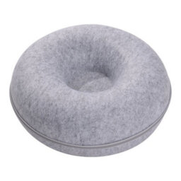 Living And Home Gray Round Felt Cat Pet Tunnel Bed Cave Bed Donut 60Cm - thumbnail 5