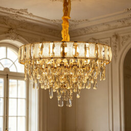 Vrygle Aesome 6-Layered Deluxe Crystal Chandelier Adjustable Pendant Ceiling Light Fixture, 10-Light - thumbnail 7