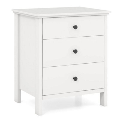 Compact Storage Bedside Table White - image 1
