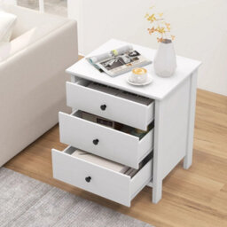 Compact Storage Bedside Table White - thumbnail 6
