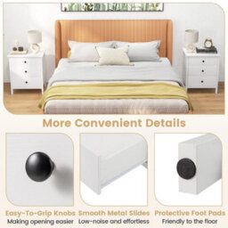 Compact Storage Bedside Table White - thumbnail 5