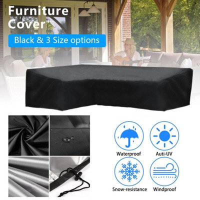 M (270X270X90Cm) L Shaped Waterproof Furniture Cover For Sofa Rattan Table Cube Outdoor Garden - image 1