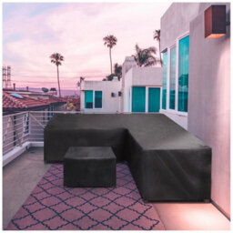 M (270X270X90Cm) L Shaped Waterproof Furniture Cover For Sofa Rattan Table Cube Outdoor Garden - thumbnail 5