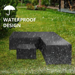 M (270X270X90Cm) L Shaped Waterproof Furniture Cover For Sofa Rattan Table Cube Outdoor Garden - thumbnail 3