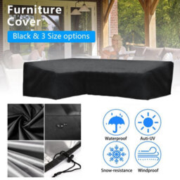 M (270X270X90Cm) L Shaped Waterproof Furniture Cover For Sofa Rattan Table Cube Outdoor Garden - thumbnail 1